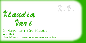 klaudia vari business card