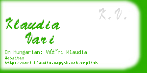 klaudia vari business card